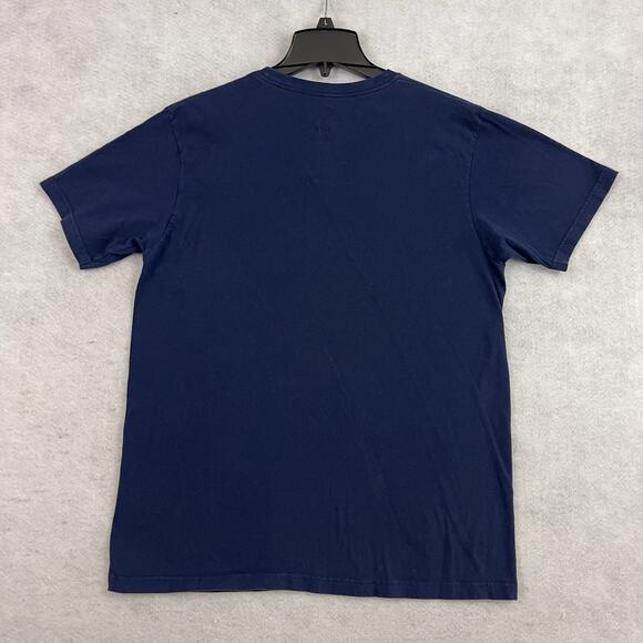 New York Yankees T Shirt Mens Large Slim Fit Navy Majestic MLB Baseball Team Tee - Picture 4 of 8